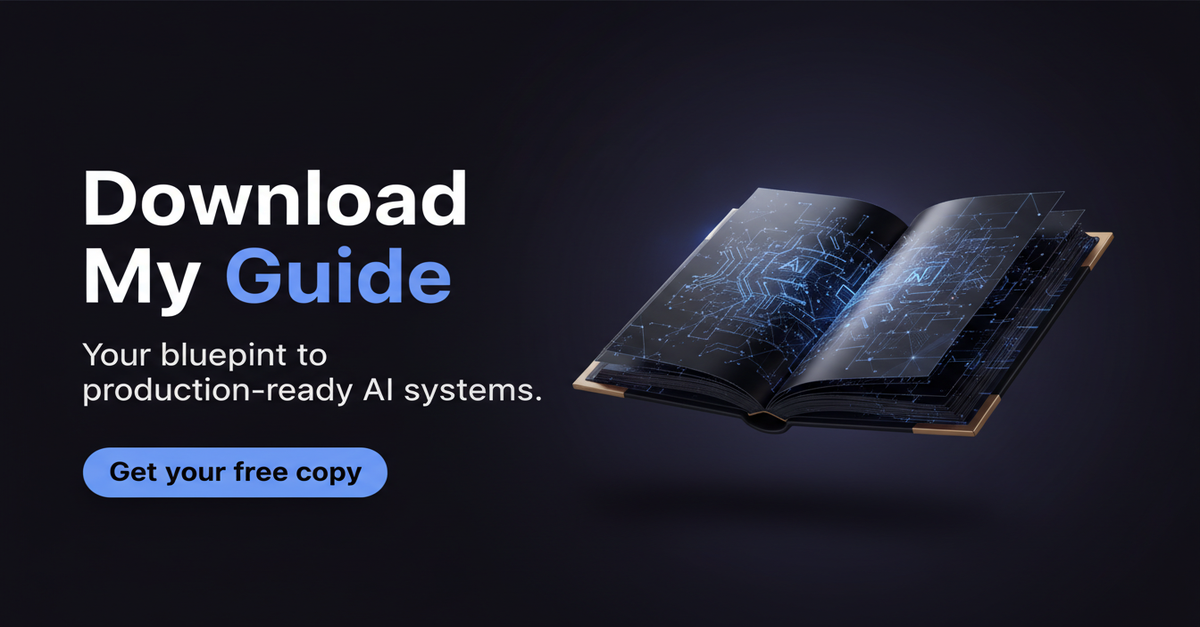 AI-generated featured card — Download My Guide with 3D book mockup